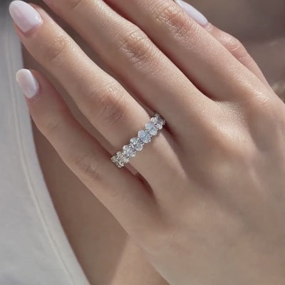 3.50ct Oval Diamond 5.0mm Double Gallery Platinum Anniversary Band