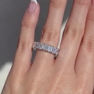 6ct Emerald Cut Diamond Chloe  5.20mm Platinum Wedding Band