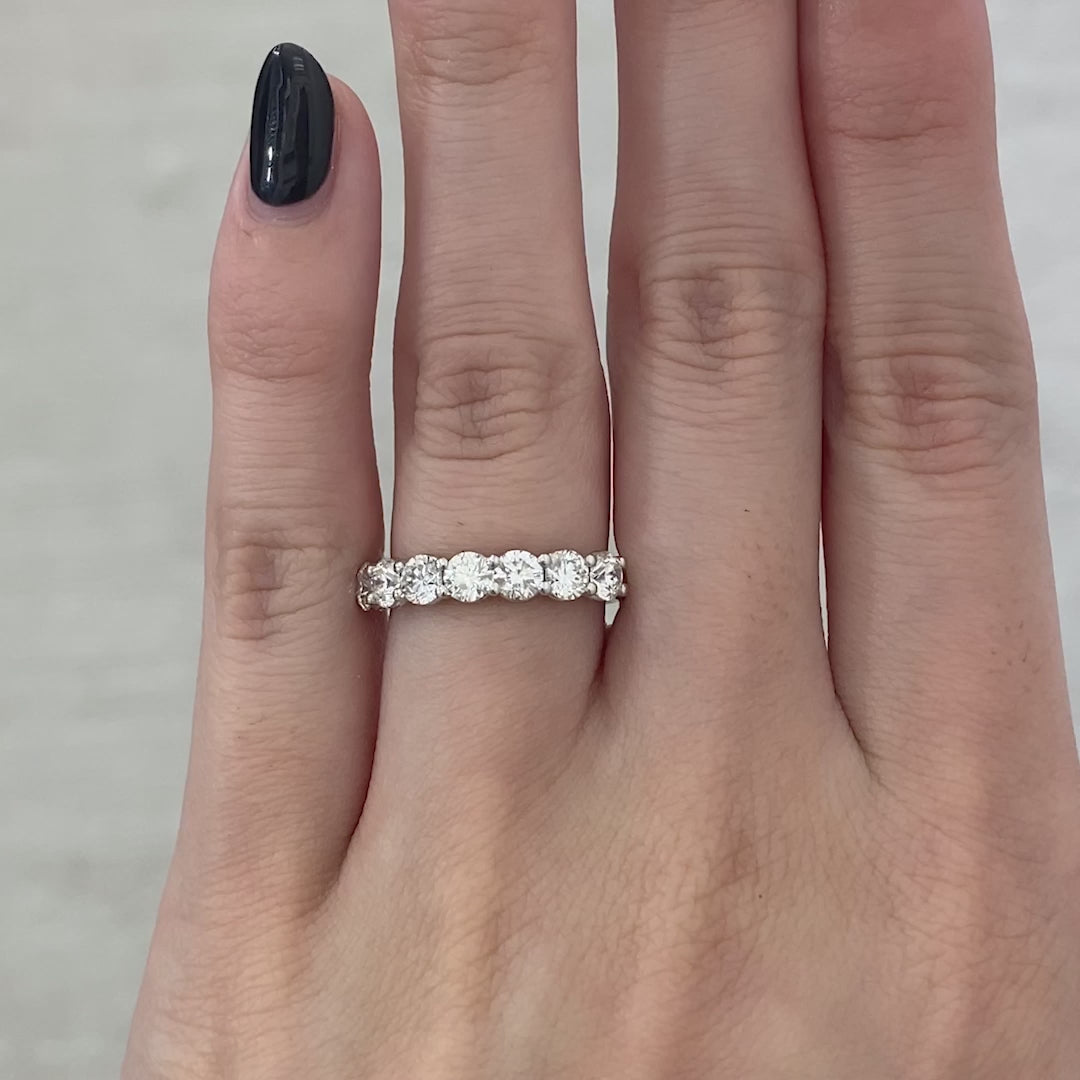 1.25ct Round Diamond 7 Stone Platinum Wedding Band