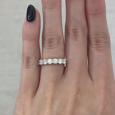 1.25ct Round Diamond 7 Stone Platinum Wedding Band