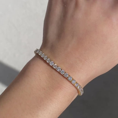 8ct Lab Diamond Yellow Gold Tennis Bracelet in 14k yellow gold