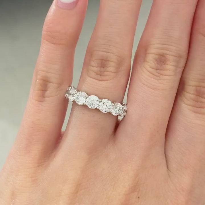 3.5ct Round Diamond 4.50mm Double Gallery Platinum Anniversary Band