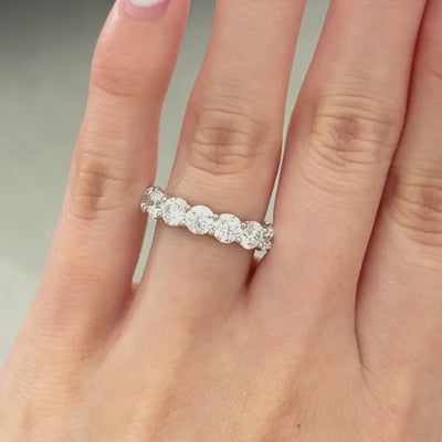 3.5ct Round Diamond 4.50mm Double Gallery Platinum Anniversary Band