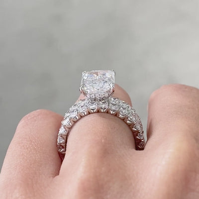 3ct Radiant Diamond White Gold Wedding Band in 14k White Gold