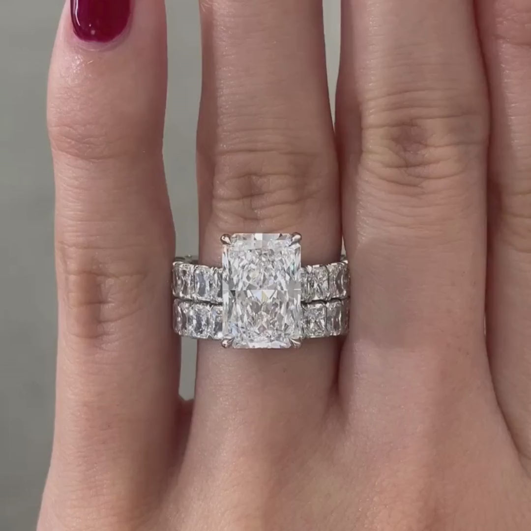 4.06ct Lab Grown Radiant Diamond Platinum Engagement Ring