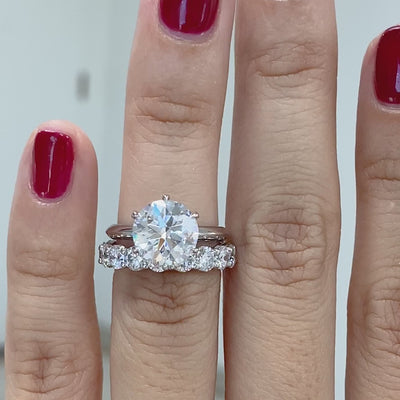 3ct Round Diamond Double Gallery Platinum Wedding Band