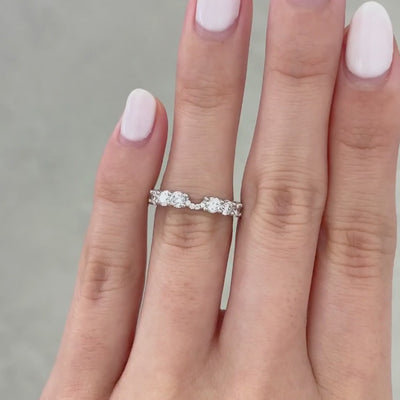1ct Sophia Contour Round Diamond 3.00mm Platinum Wedding Band