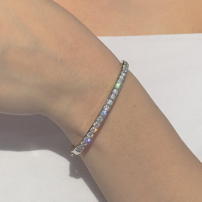 3.5ct Lab Grown Round Diamond Platinum Channel Set Bangle