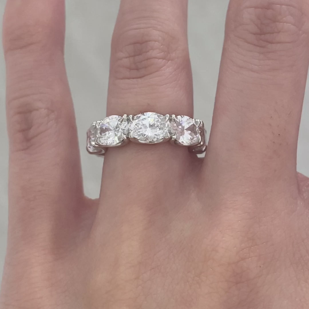 7.50ct Oval Diamond East West U Gallery Platinum Eternity Band