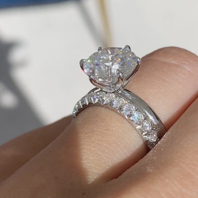 1ct French Pave Diamond Eternity Platinum Wedding Band