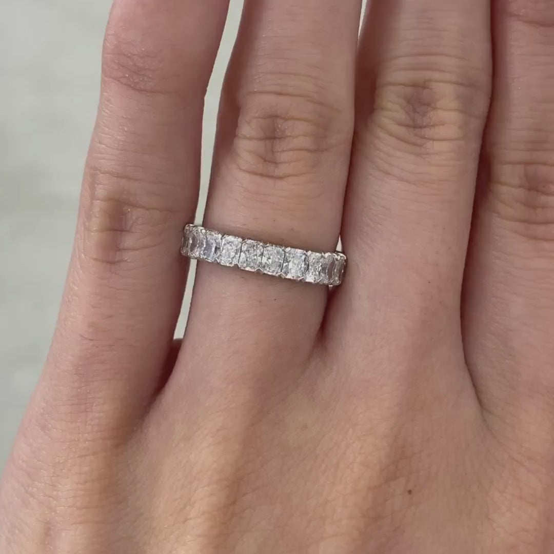 2ct Radiant Diamond Chloe 3.80mm Platinum Wedding Band