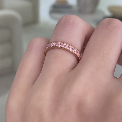 0.50ct Pink And White Round Diamonds Rose Gold Eternity Band in 18k rose gold - 0.50ct Lab Grown