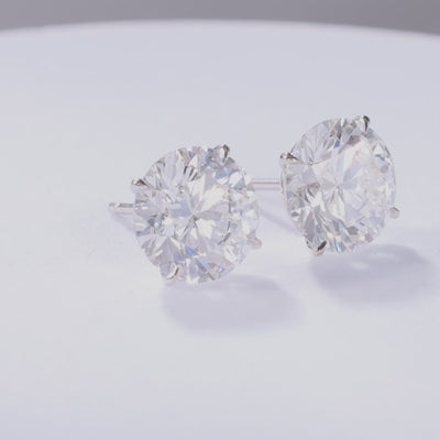 7.0ctw Lab Grown Round Diamond Stud Earrings in 14k white gold