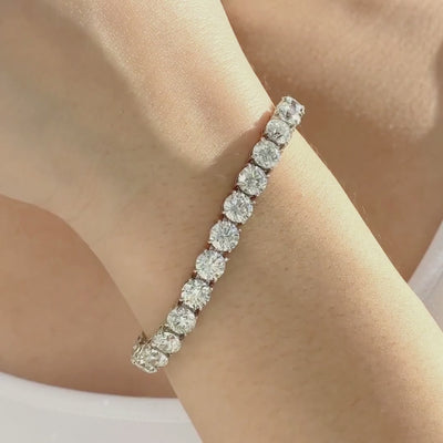 20ct-natural-round-diamond-platinum-tennis-bracelet - 360° Video