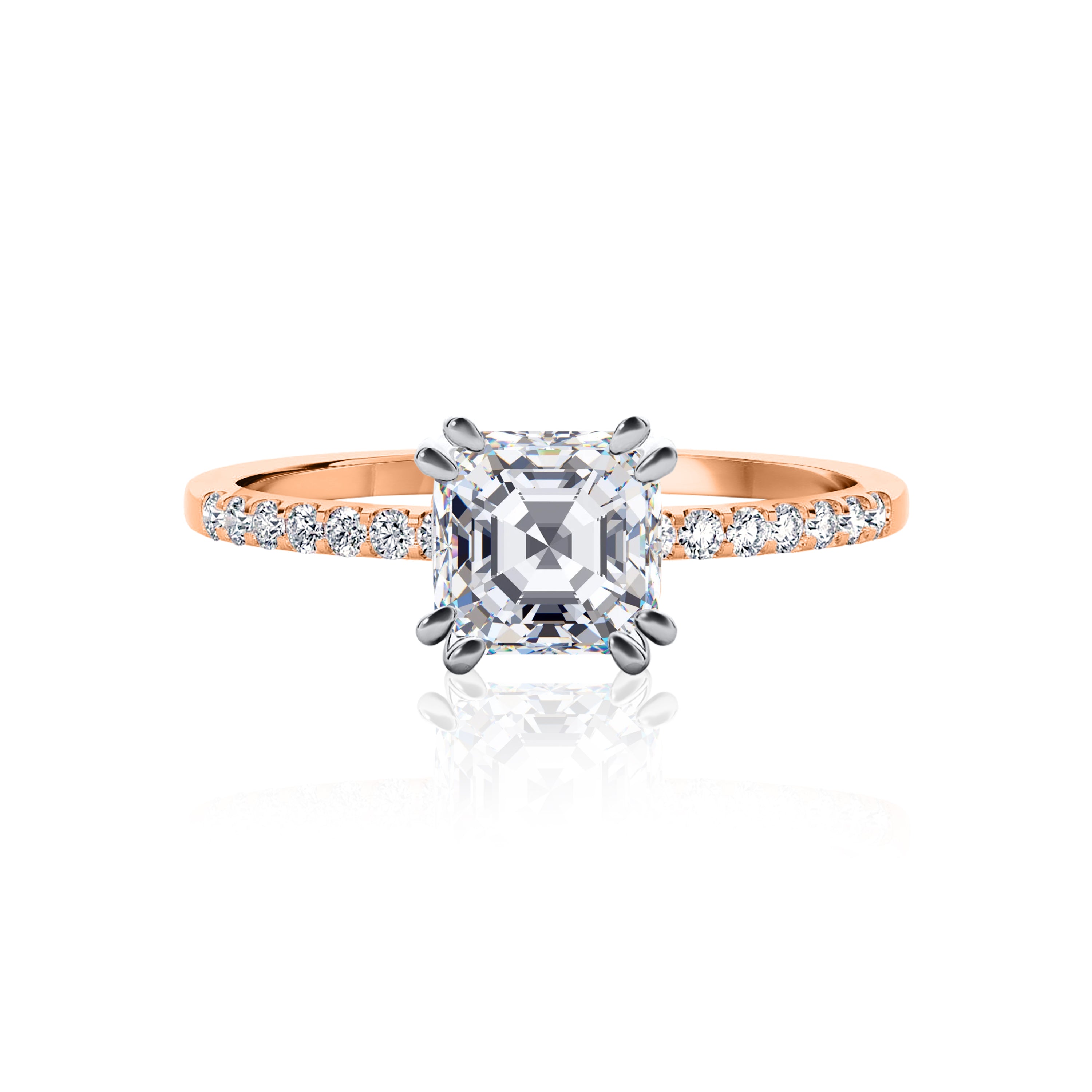 #Metal_14K Rose Gold#Shape_Asscher