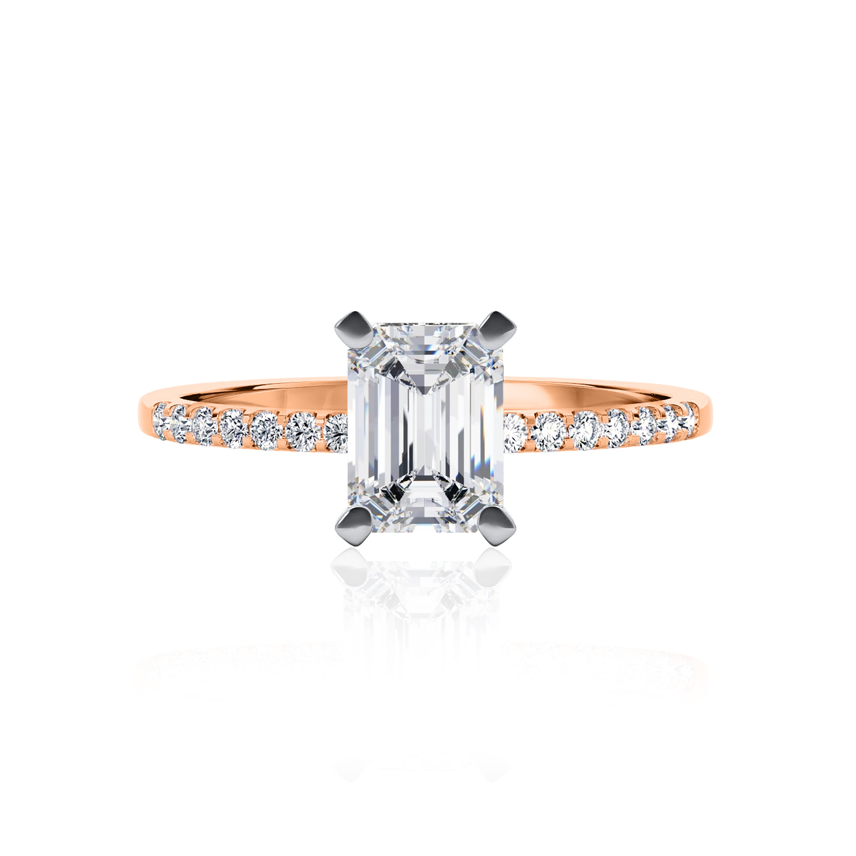 #Metal_14K Rose Gold#Shape_Emerald