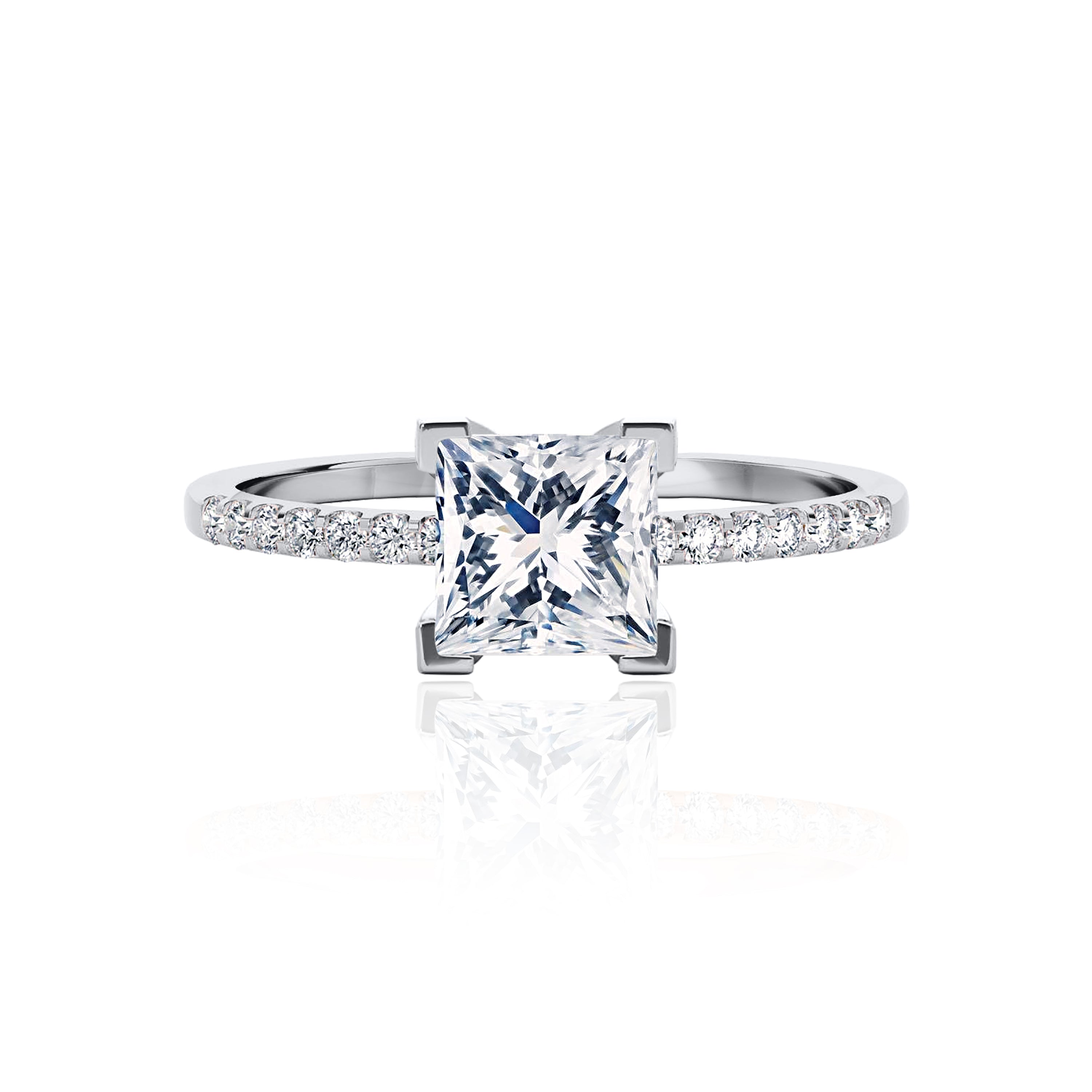 #Metal_14K White Gold#Prong_Standard#Shape_Princess#Metal_18K White Gold#Metal_Platinum