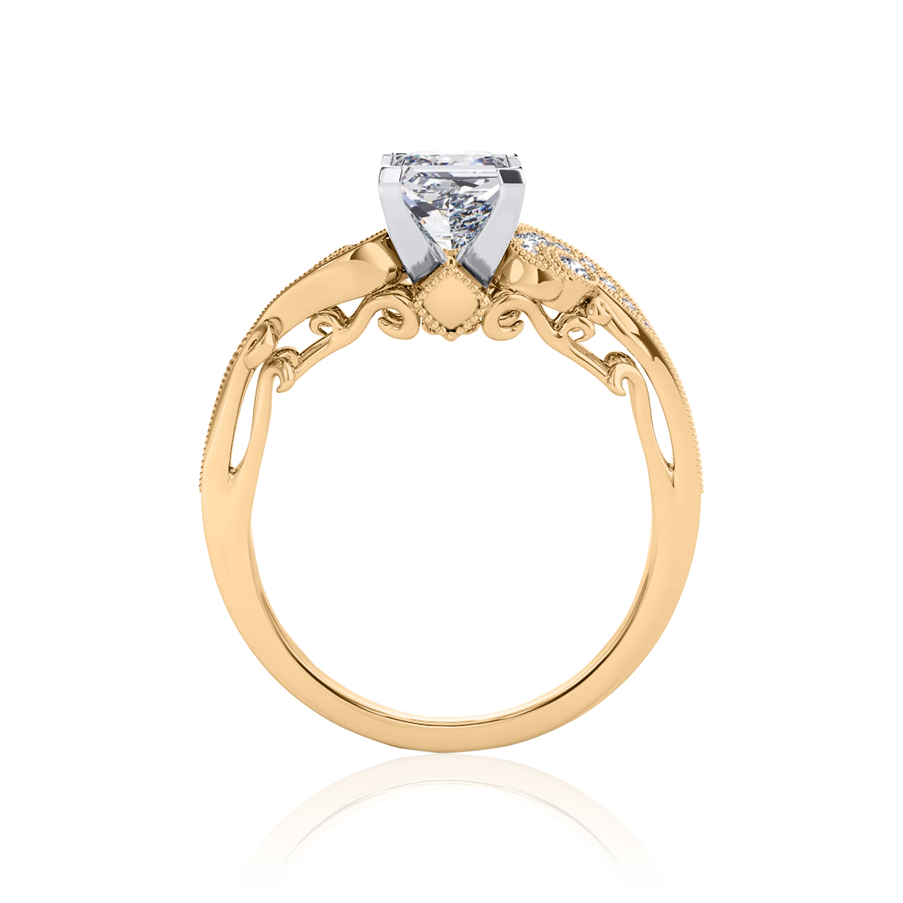 #Metal_14K Yellow Gold#Prong_Standard#Shape_Princess#Metal_18K Yellow Gold