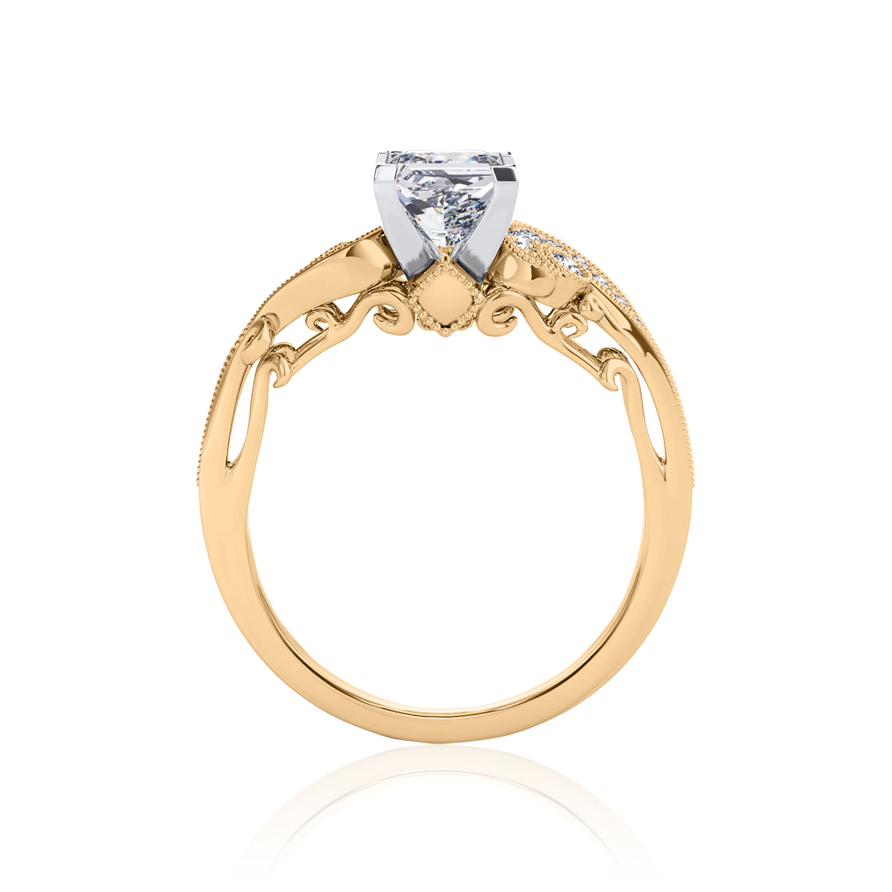 #Metal_14K Yellow Gold#Prong_Standard#Shape_Princess#Metal_18K Yellow Gold