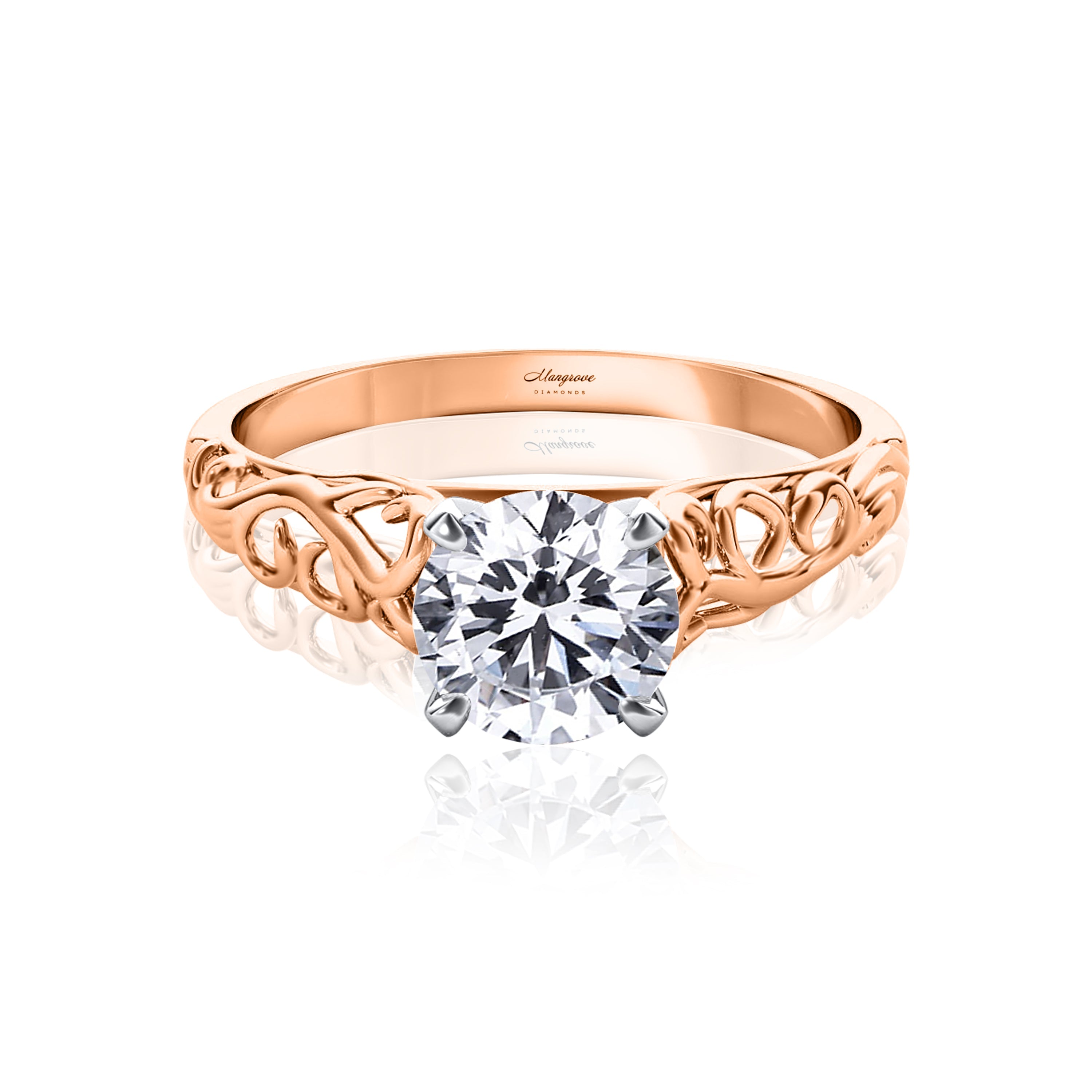 #Metal_14K Rose Gold#Prong_Standard#Shape_Heart#Shape_Round#Prong_6