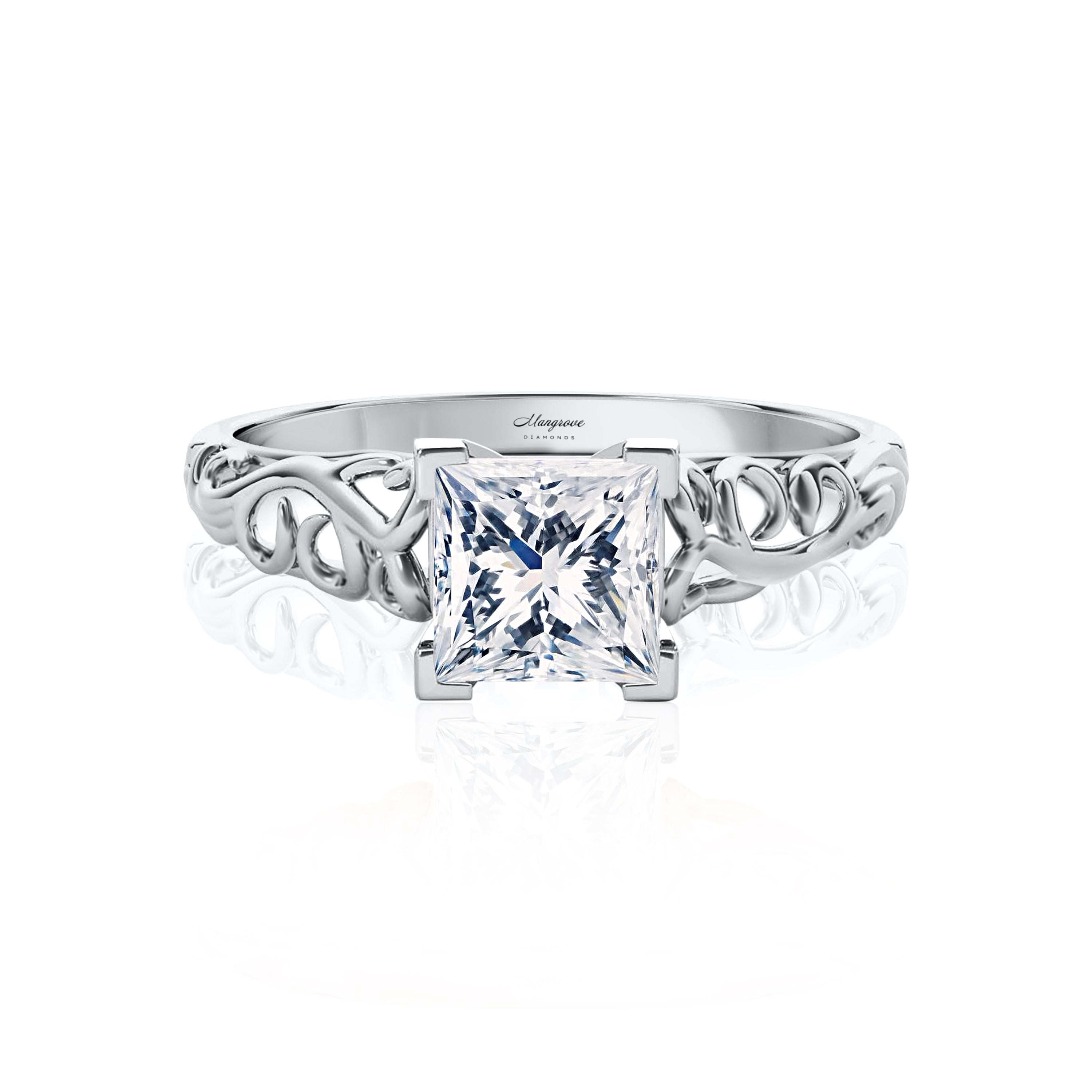 #Metal_14K White Gold#Prong_Standard#Shape_Princess#Metal_18K White Gold#Metal_Platinum