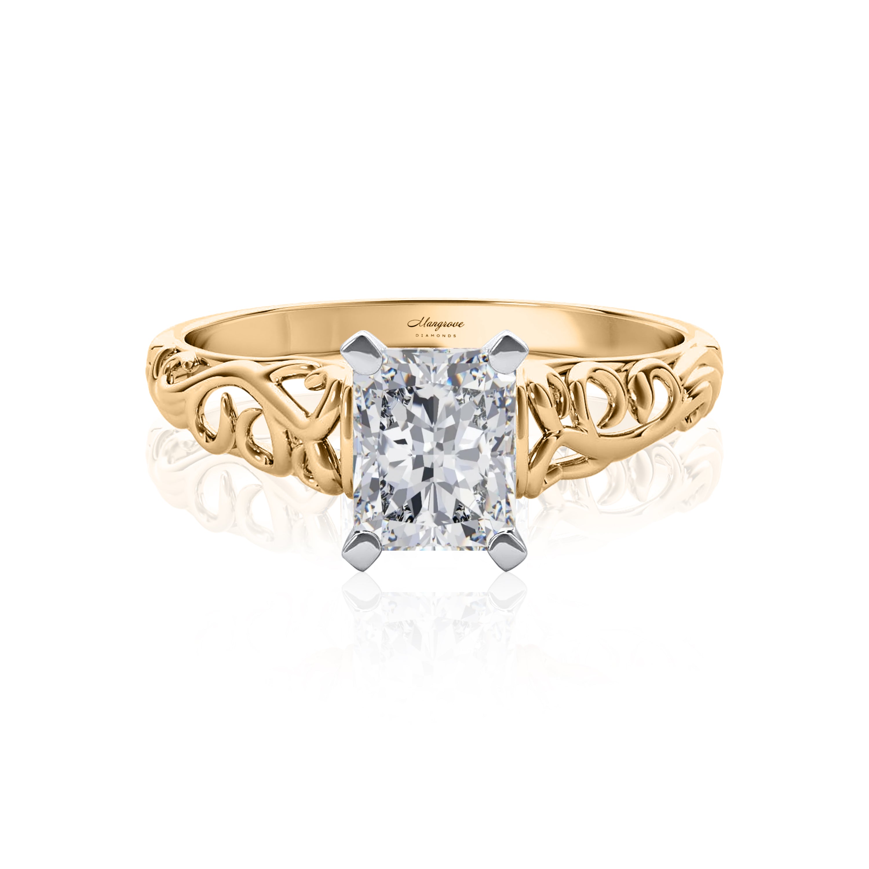 #Metal_14K Yellow Gold#Prong_Standard#Shape_Radiant#Metal_18K Yellow Gold