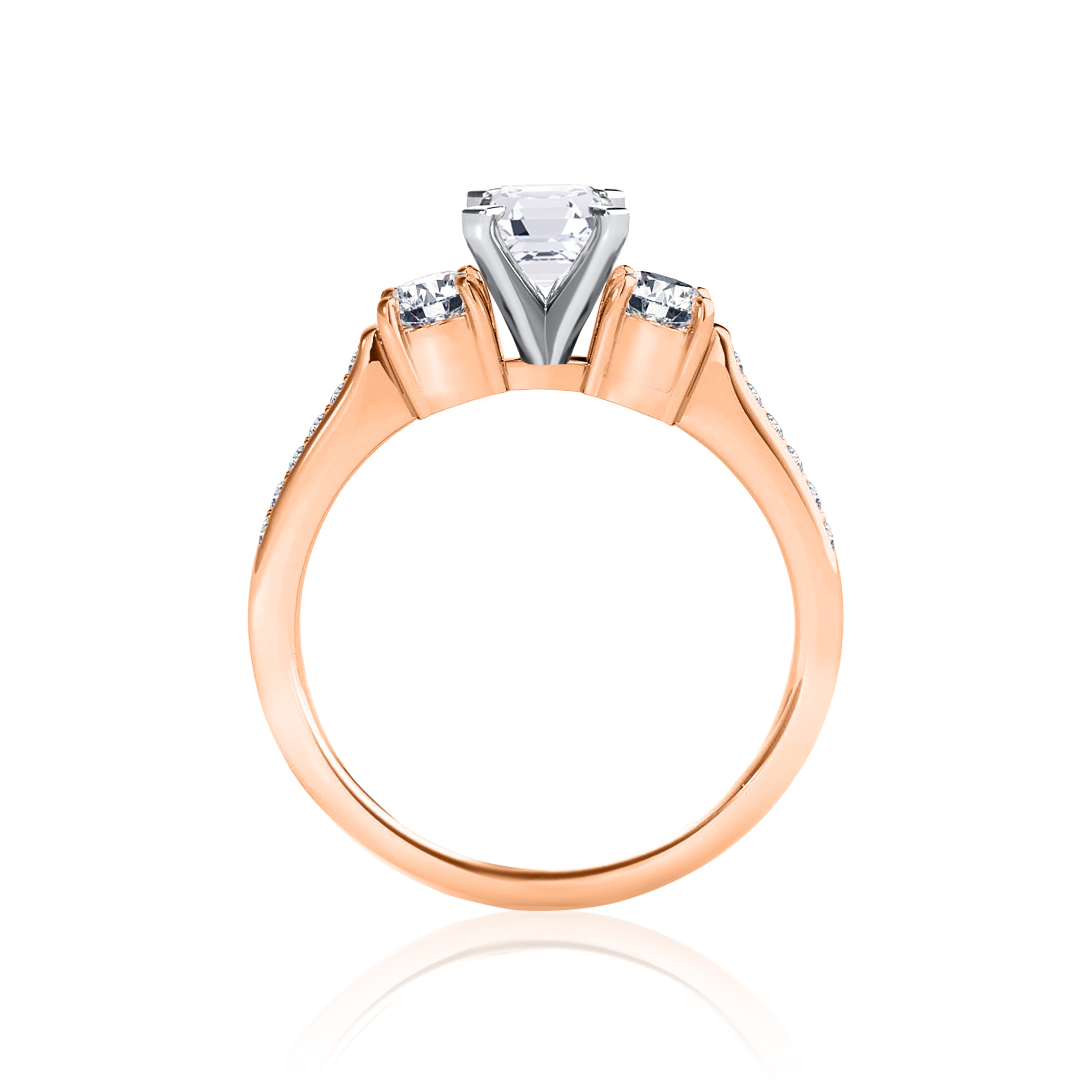 #Metal_14K Rose Gold#Prong_Standard#Shape_Emerald