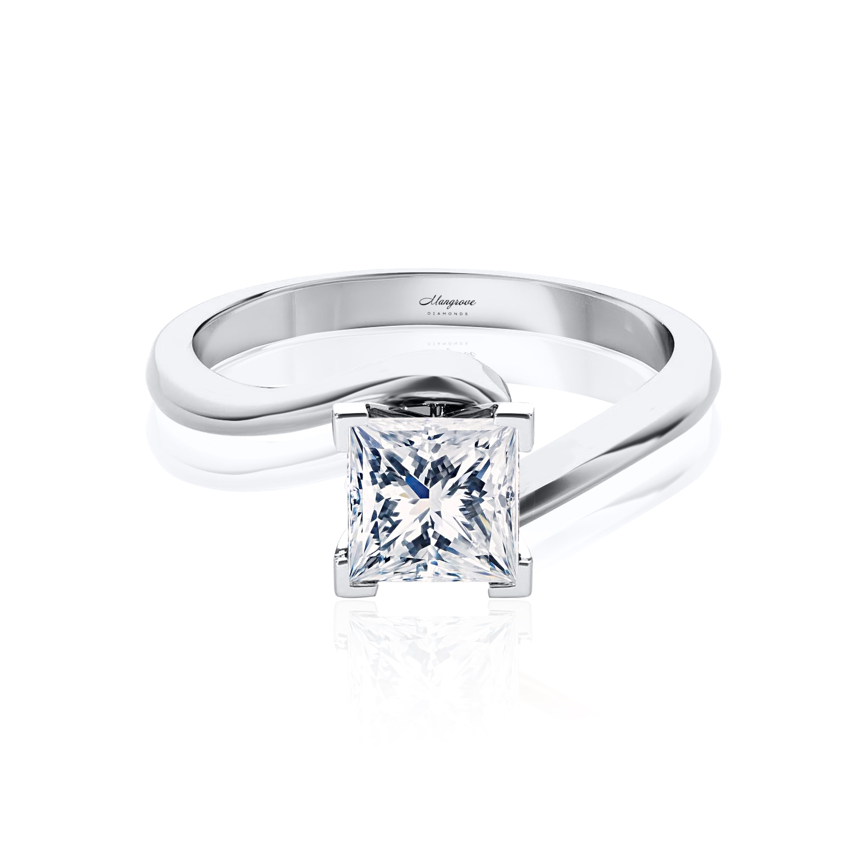 #Metal_14K White Gold#Prong_Standard#Shape_Princess#Metal_18K White Gold#Metal_Platinum