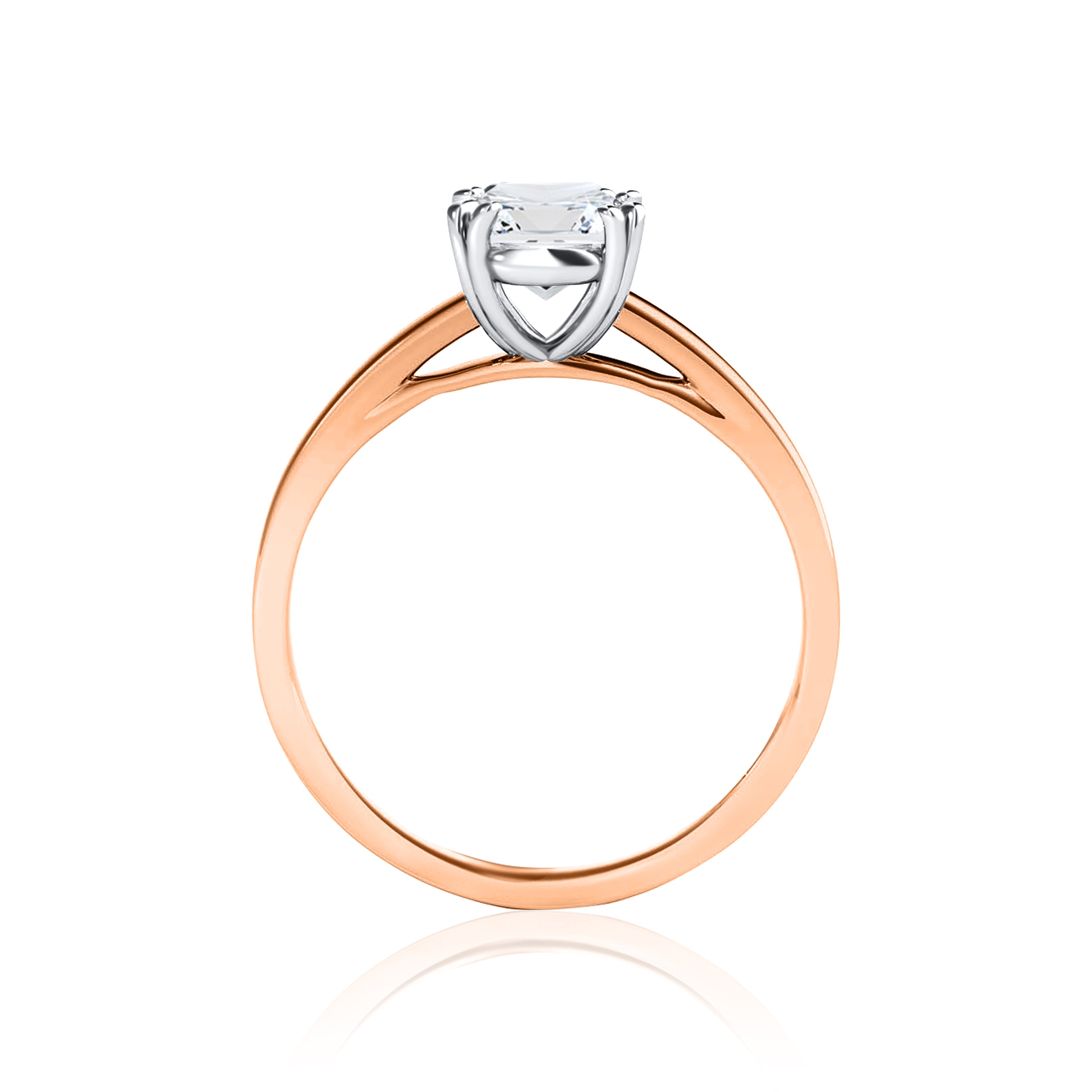 #Metal_14K Rose Gold#Prong_Standard#Shape_Asscher