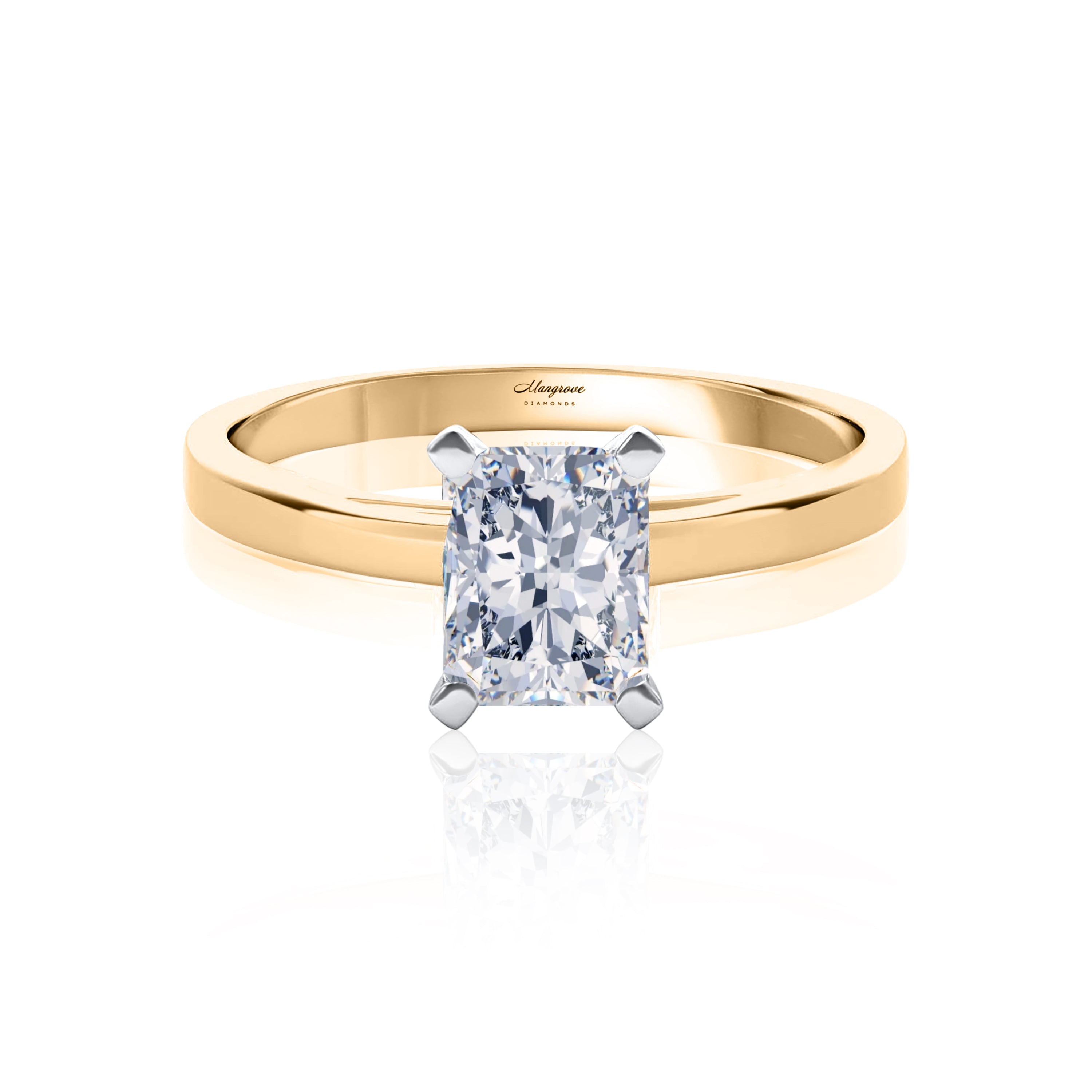 #Metal_14K Yellow Gold#Prong_Standard#Shape_Radiant#Metal_18K Yellow Gold